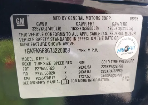 1GKFK66867J220059